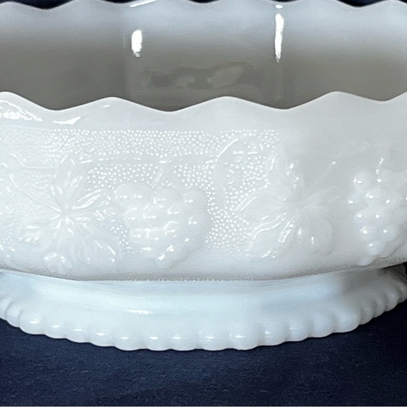 Vintage Footed Milk Glass Bowl - Picture 2 of 11